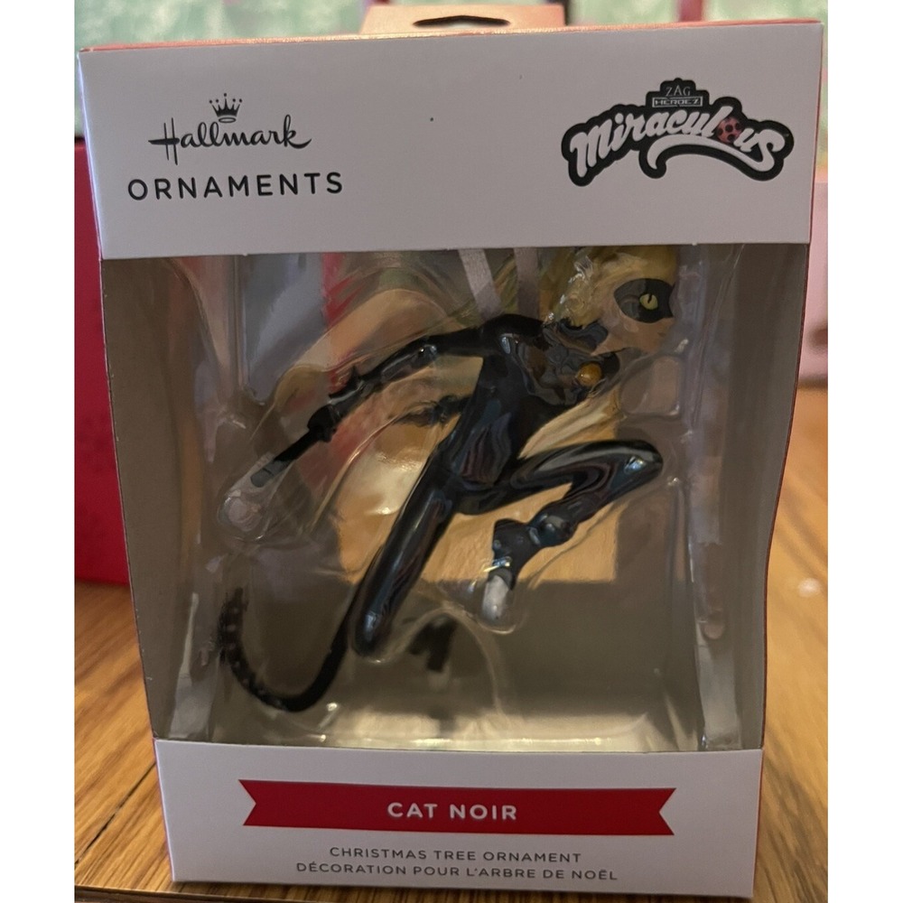 Hallmark Miraculous Cat Noir Lady Bug Christmas Ornament 2024